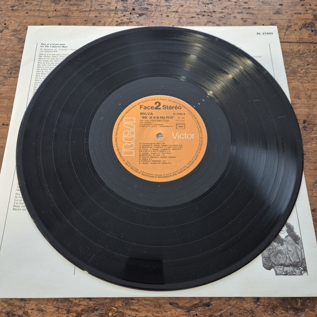 LP Milva - Moi Je N'ai Pas Peur RCA PL 37503 France Musica Italiana Vinile
