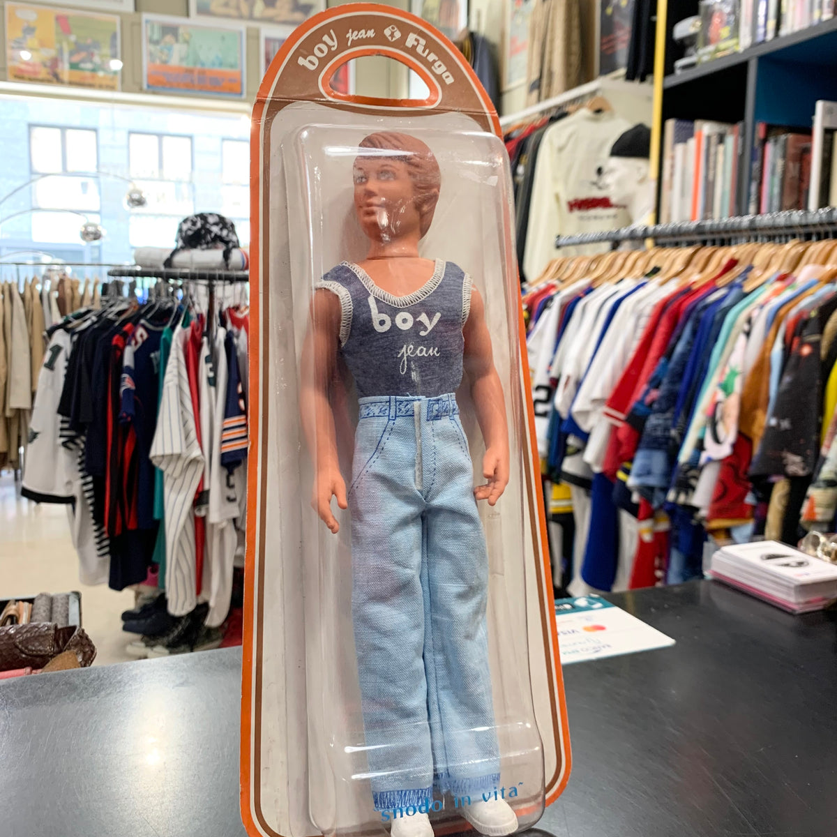 Bambola Boy Jeans Furga 1970 - sigillata, Made in Italy