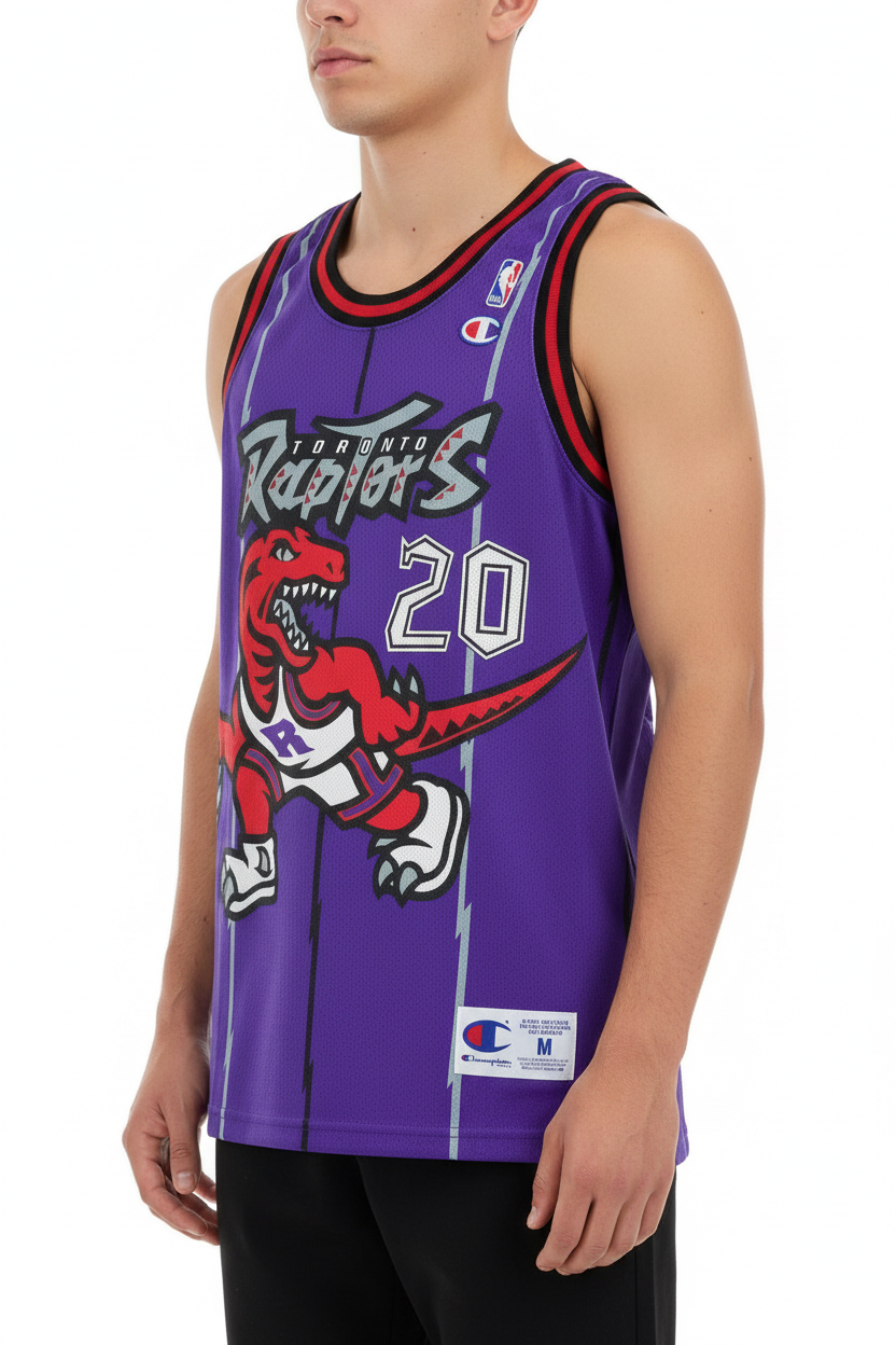 Maglia NBA Toronto Raptors Stoudamire Champion Vintage Anni '90 Deadstock Tg. M