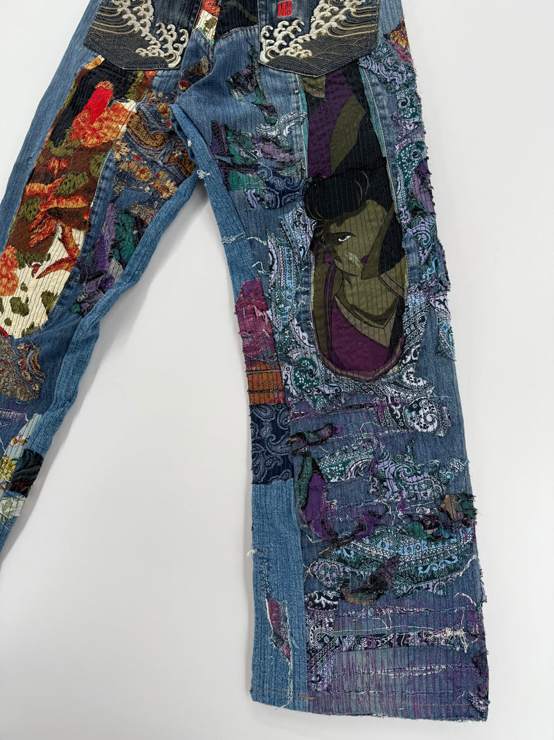 Jeans Evisu Rework Japan Embroidered Tg.32
