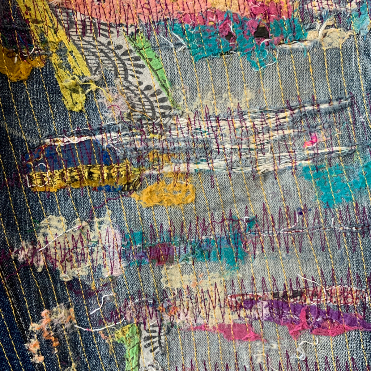 Jeans Oniarai Custom Japan Sashiko Rework Tg.32