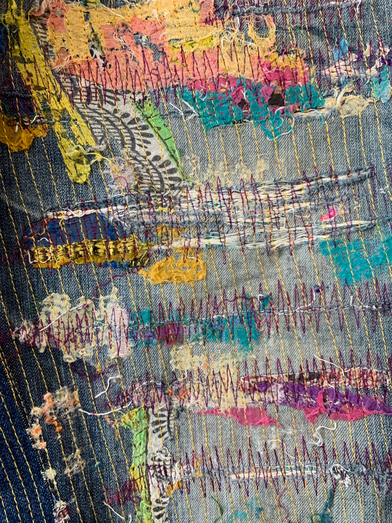 Jeans Oniarai Custom Japan Sashiko Rework Tg.32