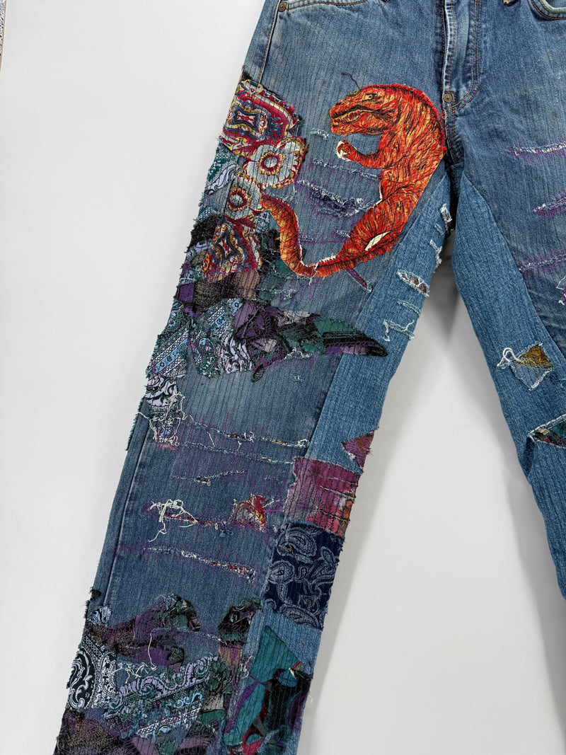 Jeans Evisu Rework Japan Embroidered Tg.32