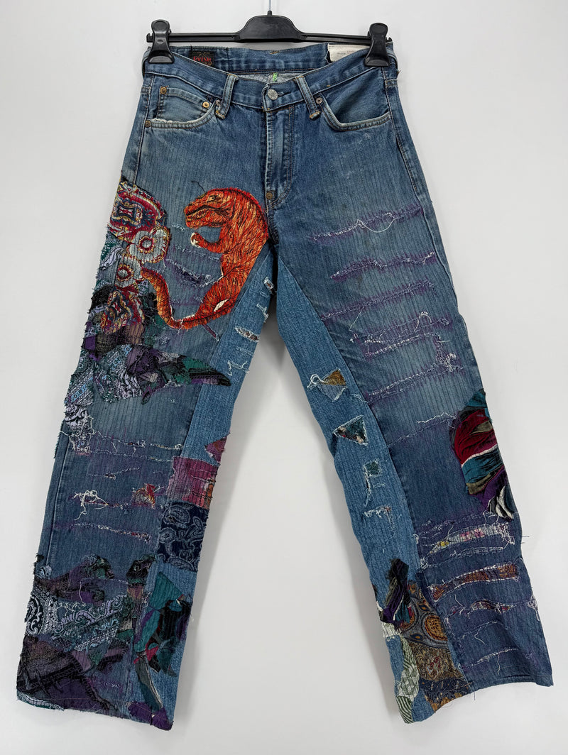 Jeans Evisu Rework Japan Embroidered Tg.32