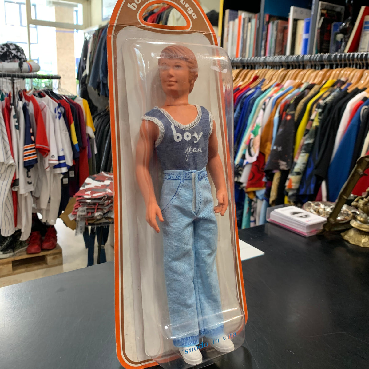 Bambola Boy Jeans Furga 1970 - sigillata, Made in Italy