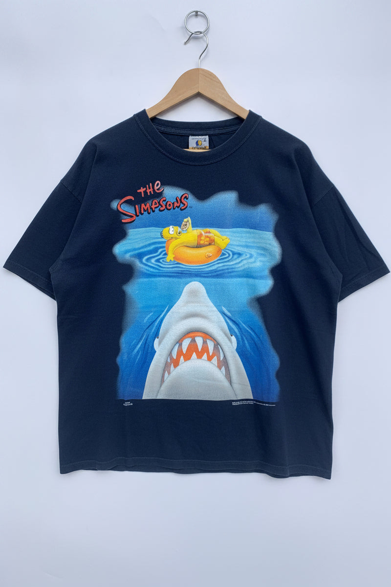 T-Shirt Vintage Simpson Matt Groening Homer & Shark 1999 Jumping single stitch tee
