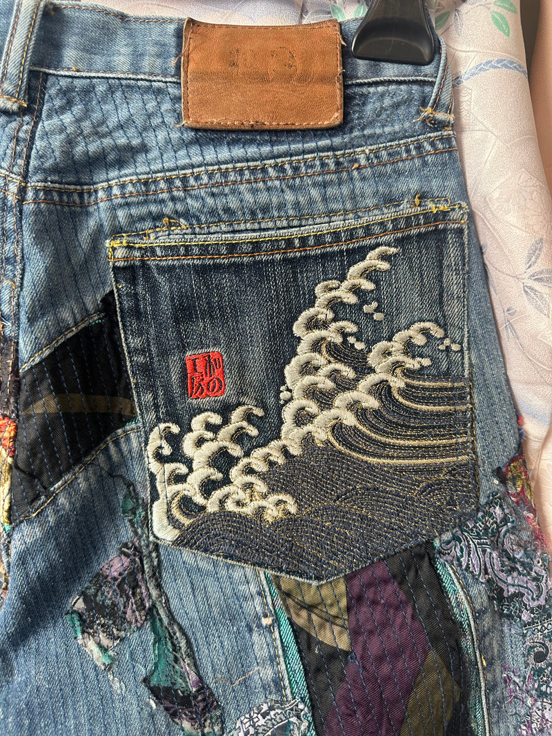 Jeans Evisu Rework Japan Embroidered Tg.32