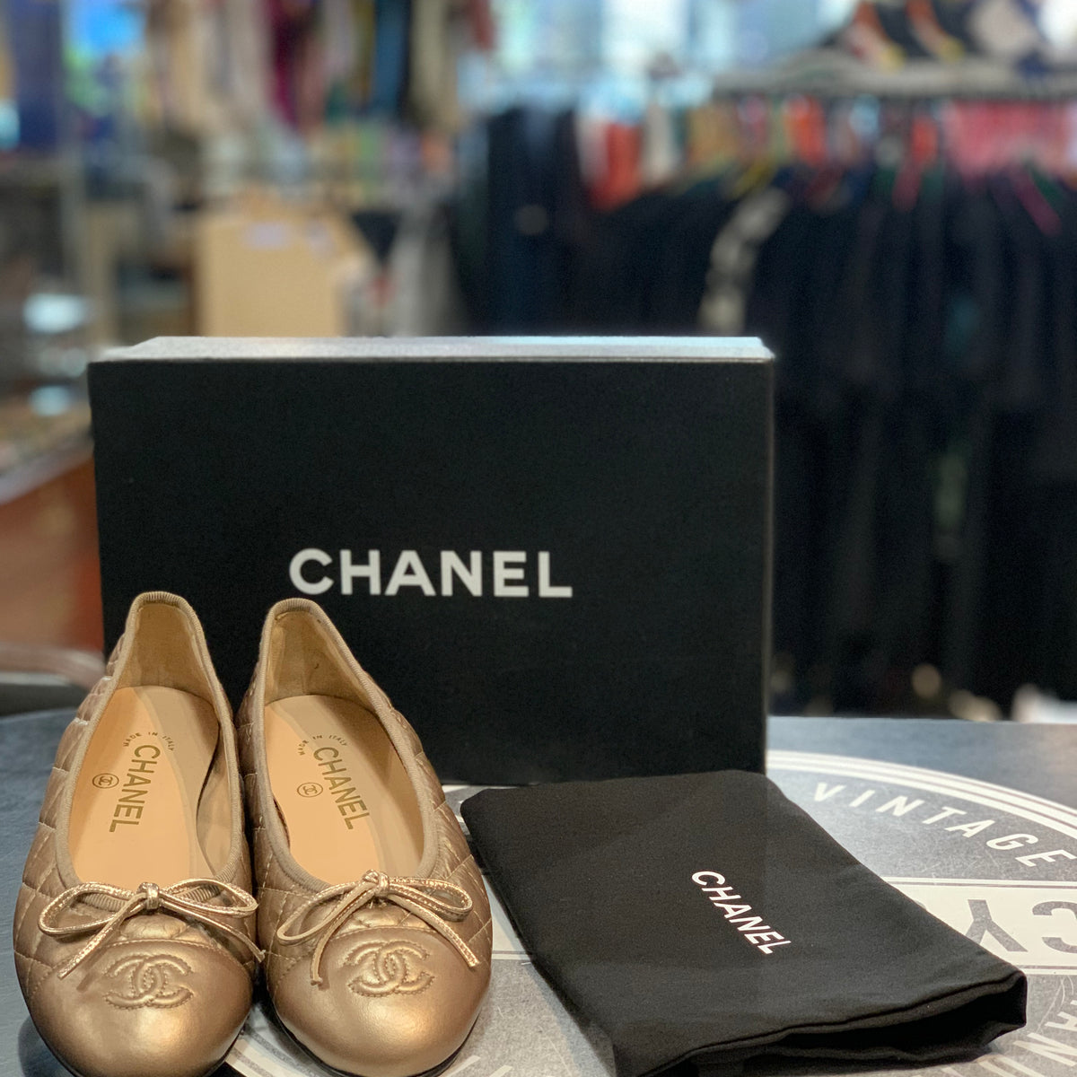Ballerine in Pelle Chanel trapuntate 35,5