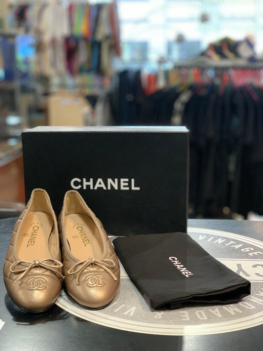 Ballerine in Pelle Chanel trapuntate 35,5