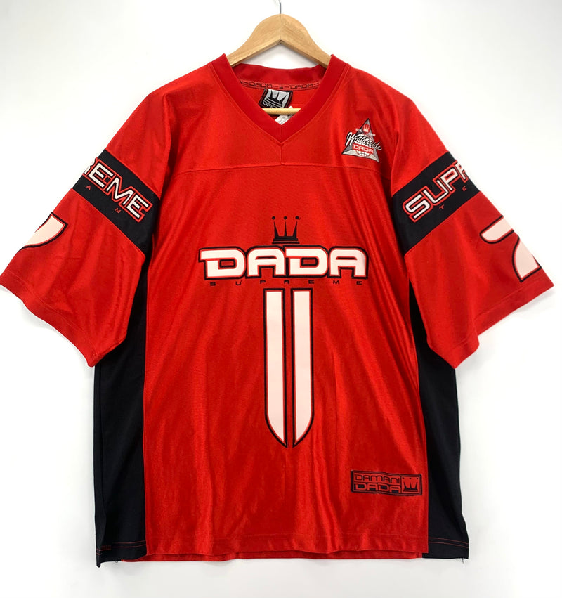 Jersey vintage DAMANI DADA Supreme rosso anni 90 USA oversize taglia S
