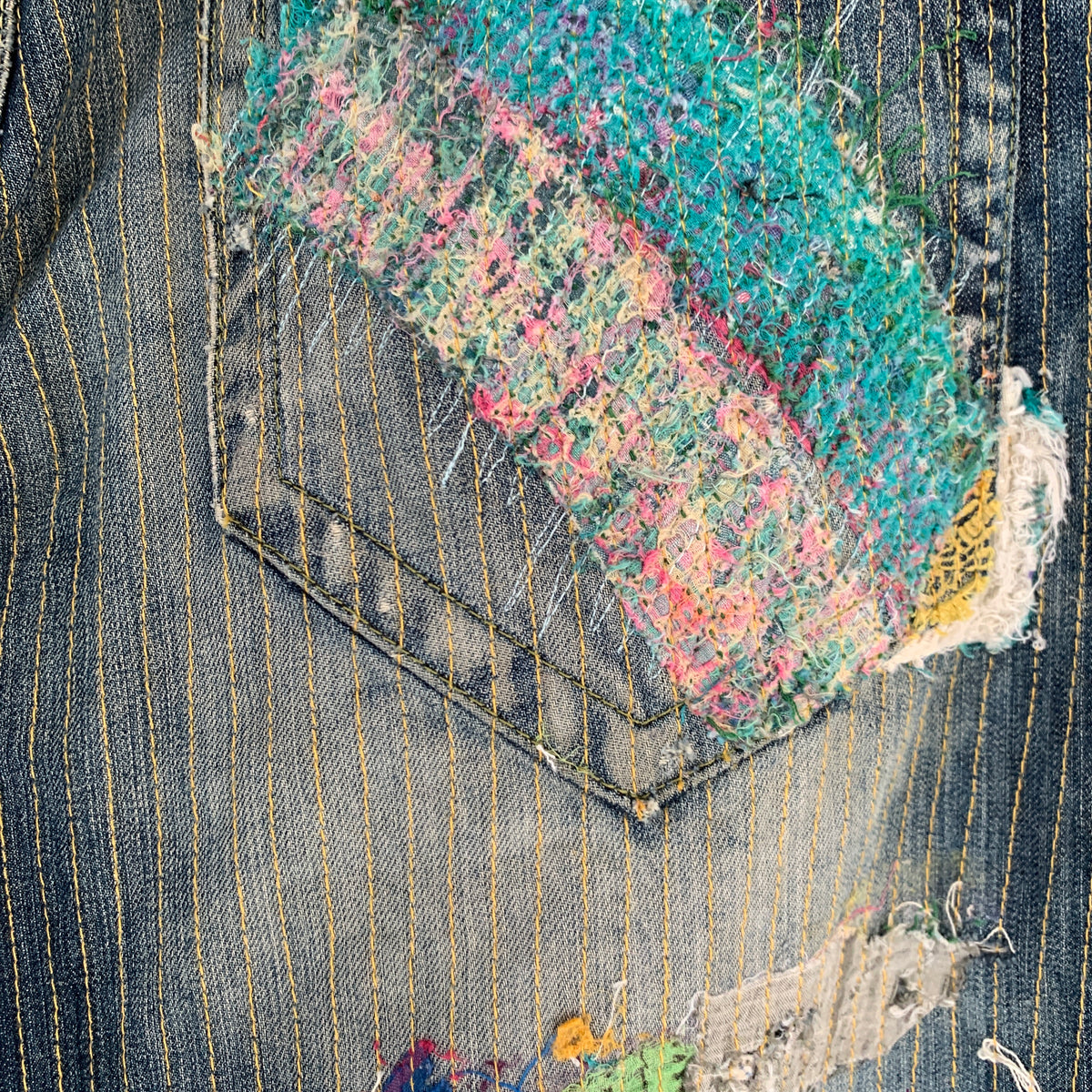Jeans Oniarai Custom Japan Sashiko Rework Tg.32