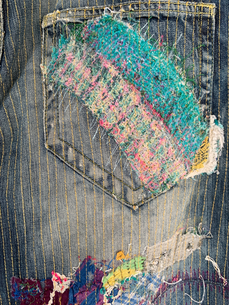 Jeans Oniarai Custom Japan Sashiko Rework Tg.32