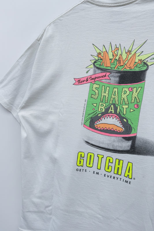 T-Shirt Vintage Gotcha Gets Em Everytime 1987 Shark Bait single stitch tee