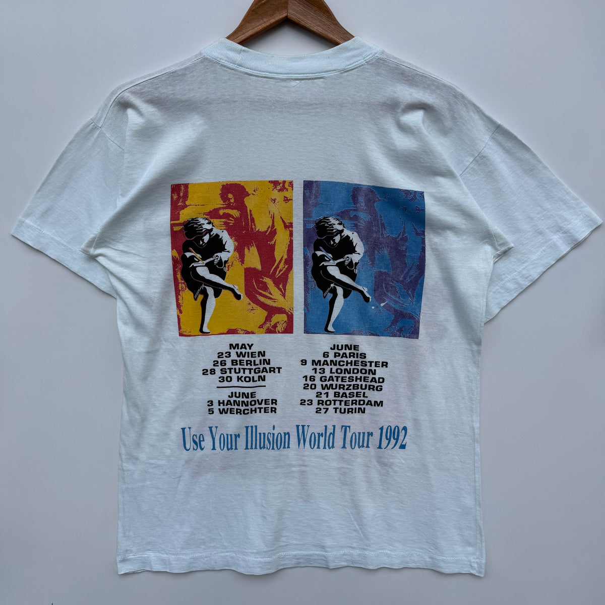 T-Shirt Vintage Guns N’ Roses 1992 Use Your Illusion World Tour single stitch tee