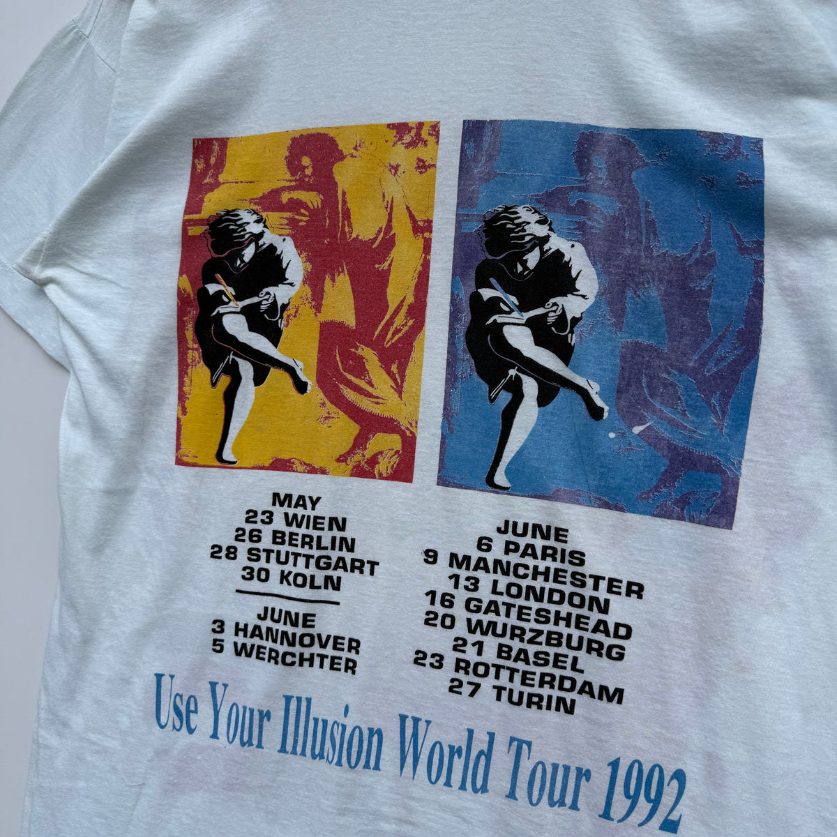 T-Shirt Vintage Guns N’ Roses 1992 Use Your Illusion World Tour single stitch tee
