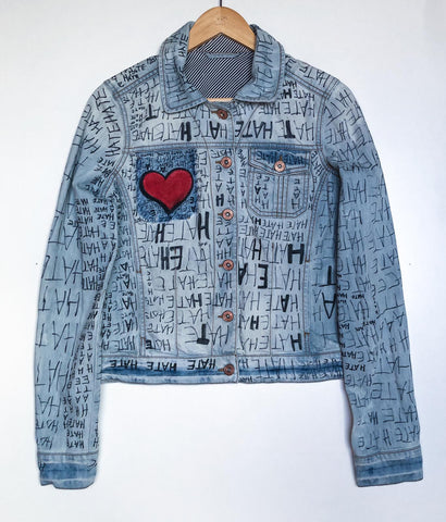 Giacca Jeans LOVE/HATE Artwork TgM