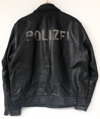 Giacca pelle polizei Polonia 90’s TgL