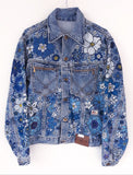 Giacca Jeans Roy Rogers Flowers Handmade